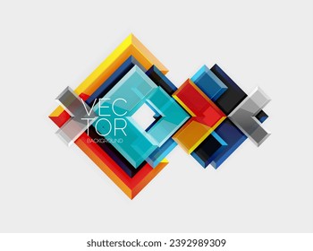 Arrow square geometric vector abstract background