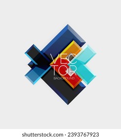 Arrow square geometric vector abstract background