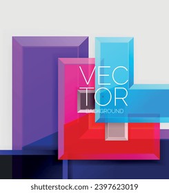 Arrow square geometric vector abstract background