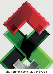 Arrow square geometric vector abstract background