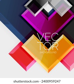 Arrow square geometric vector abstract background