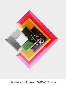 Arrow square geometric vector abstract background
