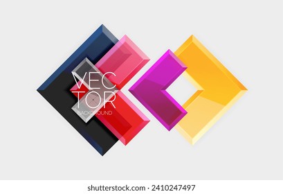 Arrow square geometric vector abstract background