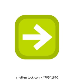 Arrow in square icon in flat style isolated on white background. Pointer symbol vector illustration