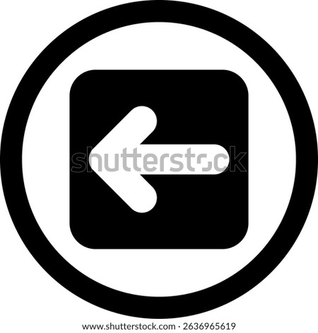 Arrow Square Left Semi Solid Icon Design