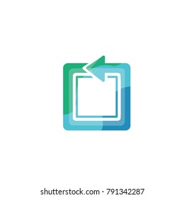 Arrow Square Logo Template with Colorful concept