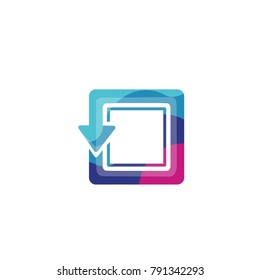 Arrow Square Logo Template with Colorful concept