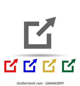 Arrow, square multi color style icon. Simple glyph, flat vector of arrows icons for ui and ux, website or mobile application