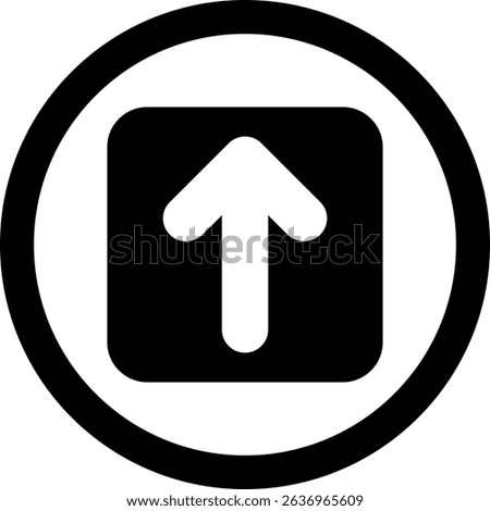 Arrow Square Up Semi Solid Icon Design