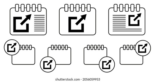 Arrow, square vector icon in calender set illustration for ui and ux, website or mobile application