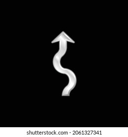 Icono metálico plateado de Arrow Squiggly