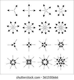 Arrow Star Elements Are Pointing Inside And Outside