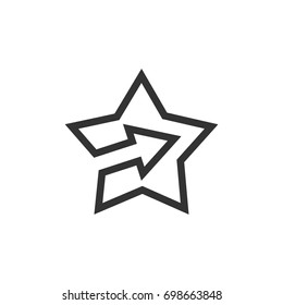 Arrow Star Line Logo Template Illustration Design. Vector EPS 10.