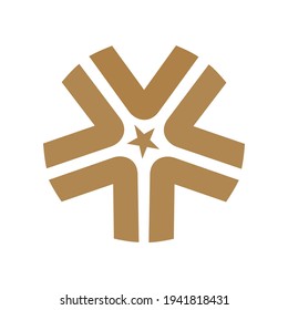arrow and star logo or icon. EPS 10
