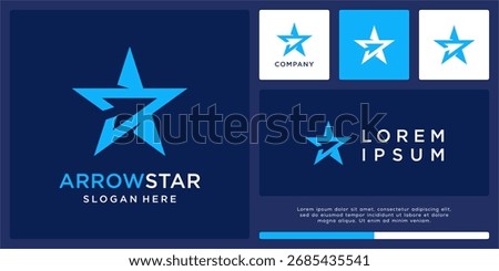 Arrow Star Logo with Up arrow icon. Simple direction design template.