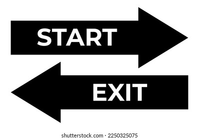 Arrow start exit icon design.