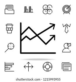 arrow stats icon. startups icons universal set for web and mobile on white background