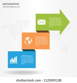 Arrow step infographic 3 options