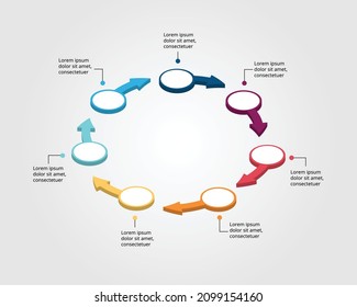 arrow step template for infographic for presentation for 7 element