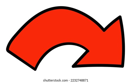 Arrow Sticker Doodle Vector Illustration