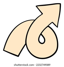 Arrow Sticker Doodle Vector Illustration