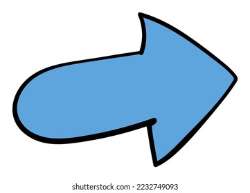 Ilustración vectorial de doodle con etiqueta adhesiva de flecha