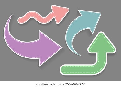 Arrow stickers in different soft colors for your design