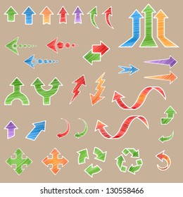 Arrow Stickers Set. Isolated. Vector Illustration