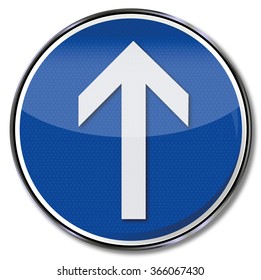 Arrow straight ahead on this street