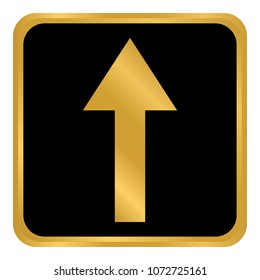 Arrow straight button on white background. Vector illustration.