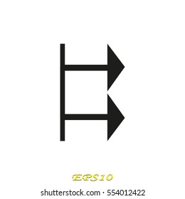 arrow straight, icon, vector illustration eps10