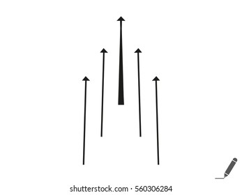 arrow straight, icon, vector illustration eps10