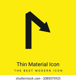 Arrow Straight Line Symbol With An Angle minimal bright yellow material icon