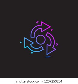 arrow straight right left centre icon vector design