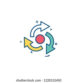 arrow straight right left centre icon vector design