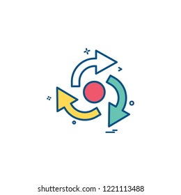arrow straight right left centre icon vector design