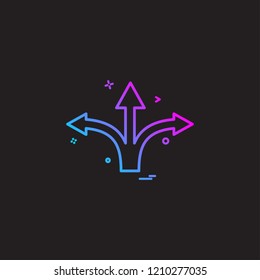 arrow straight right left icon vector design