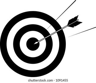  Arrow striking centre of target