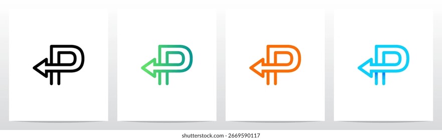 	
Franjas de flecha Líneas paralelas Letra Logotipo inicial Diseño P