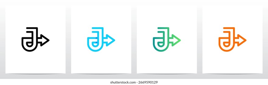 	
Franjas de flecha Líneas paralelas Letra Logotipo inicial Diseño J