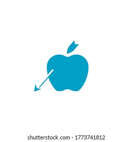 an arrow stuck on apple