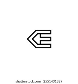 Logotipo De La Flecha Del Estilo O Logotipo De La Llave Del Ek. Un diseño moderno y atrevido de la letra KE Logo utilizando un diseño de estilo Flecha en el centro del logotipo.