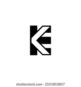 Logotipo De La Flecha Del Estilo O Logotipo De La Llave Del Ek. Un diseño moderno y atrevido de la letra KE Logo utilizando un diseño de estilo Flecha en el centro del logotipo.