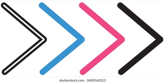 A arrow style vector multi color set