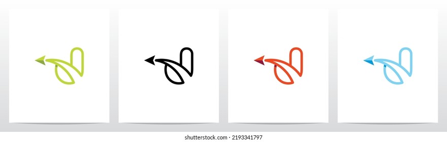 Arrow With Swoosh Lines From Letter Logo Design J