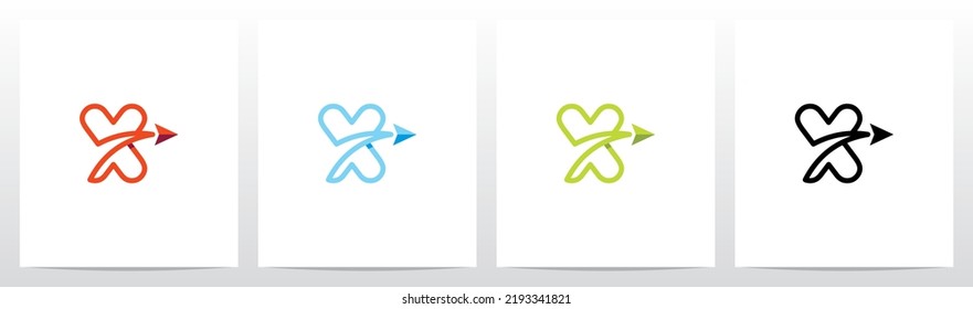 Arrow With Swoosh Lines From Letter Logo Design X