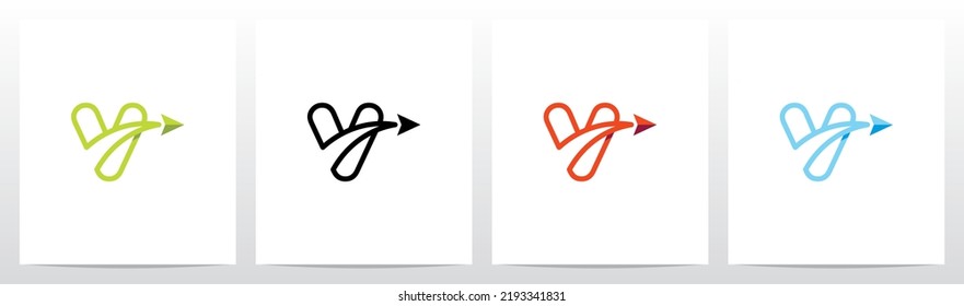 Arrow With Swoosh Lines From Letter Logo Design V