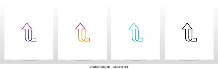 Up Arrow Symbol Attached To Letter Logo Design L