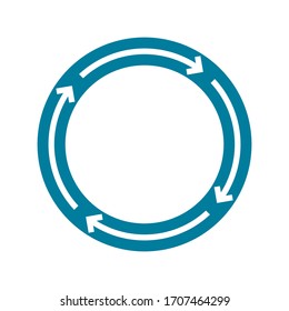 arrow symbol in a circle, meaning a icon that repeats or refreshes.