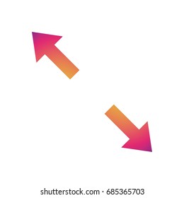 Arrow symbol with color gradient expand from right to left. Vector illustration